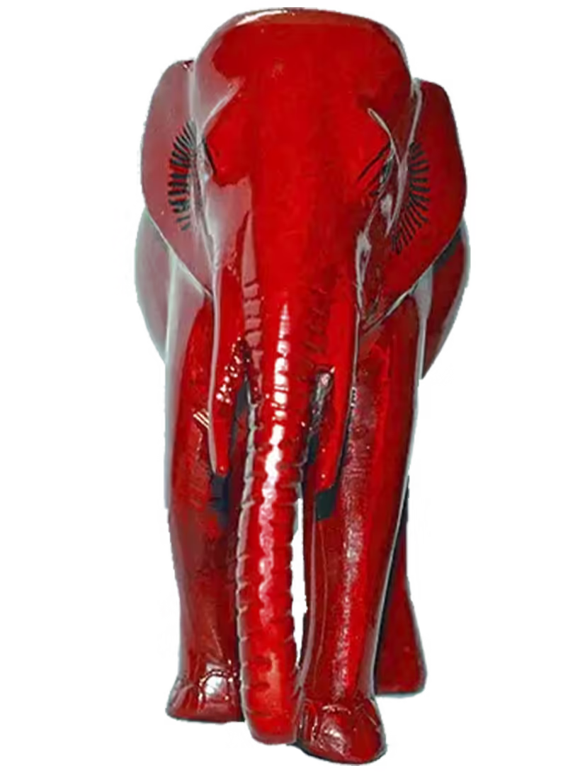 Red brass elephant statue